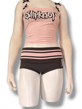 DollsKill | NWT’s Current Mood Micro Mini Knit Striped Athletic Booty Shorts